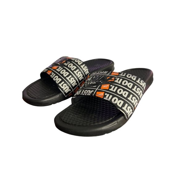 Nike Mens Just Do It Black & White Slide Sandals 631261 016 Size 7 - Picture 1 of 5
